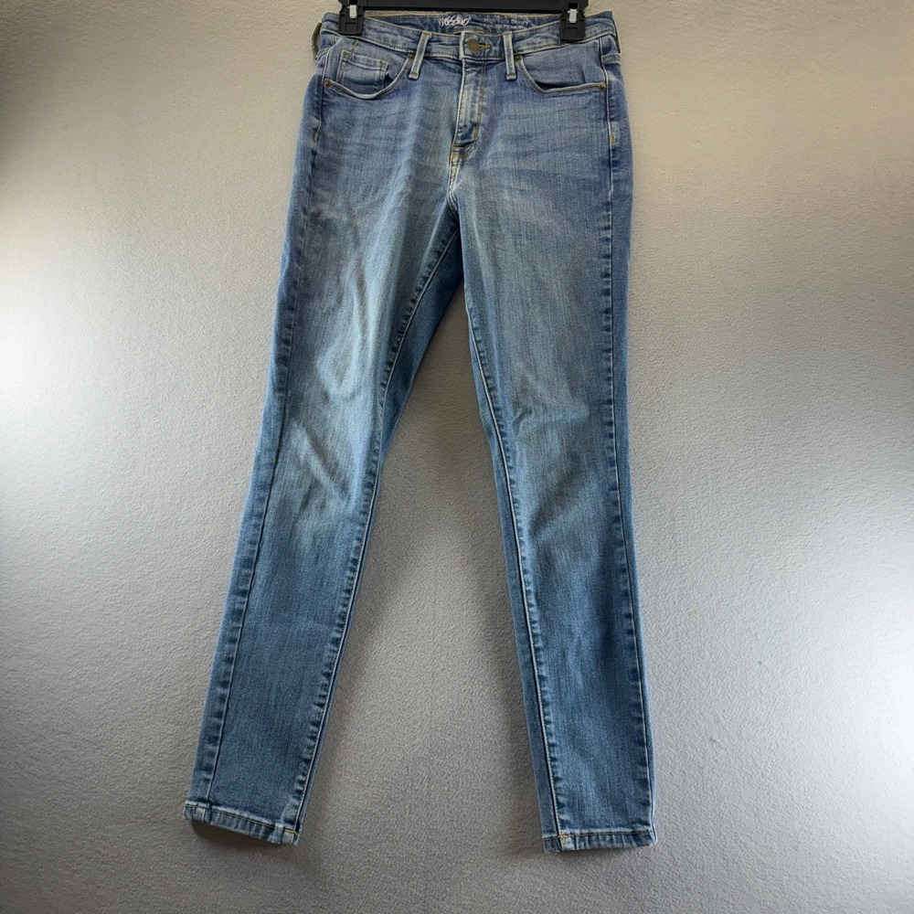 Mossimo Denim High Rise Skinny Jeans Womens 8S Blue Power Stretch Medium Wash